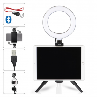 Hama kruhové LED světlo 6,7" pro smartphone/tablet, s Bluetooth spouští a stolním stativem