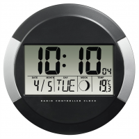 Hama PP-245, digitální nástěnné hodiny řízené rádiovým signálem DCF, černé