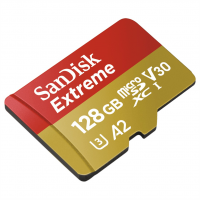 SanDisk Extreme micro SDXC 128 GB 160 MB/s A2 C10 V30 UHS-I U3, adapter,pro akční kam.NÁHR.214510