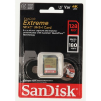 SanDisk Extreme 128GB SDXC Memory Card 180 MB/s and 90 MB/s, UHS-I, Class 10, U3, V30