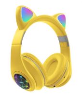 Oxe Bluetooth bezdrátová dětská sluchátka s ouškama, žlutá H-807-Y