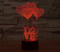 3D lampa Love