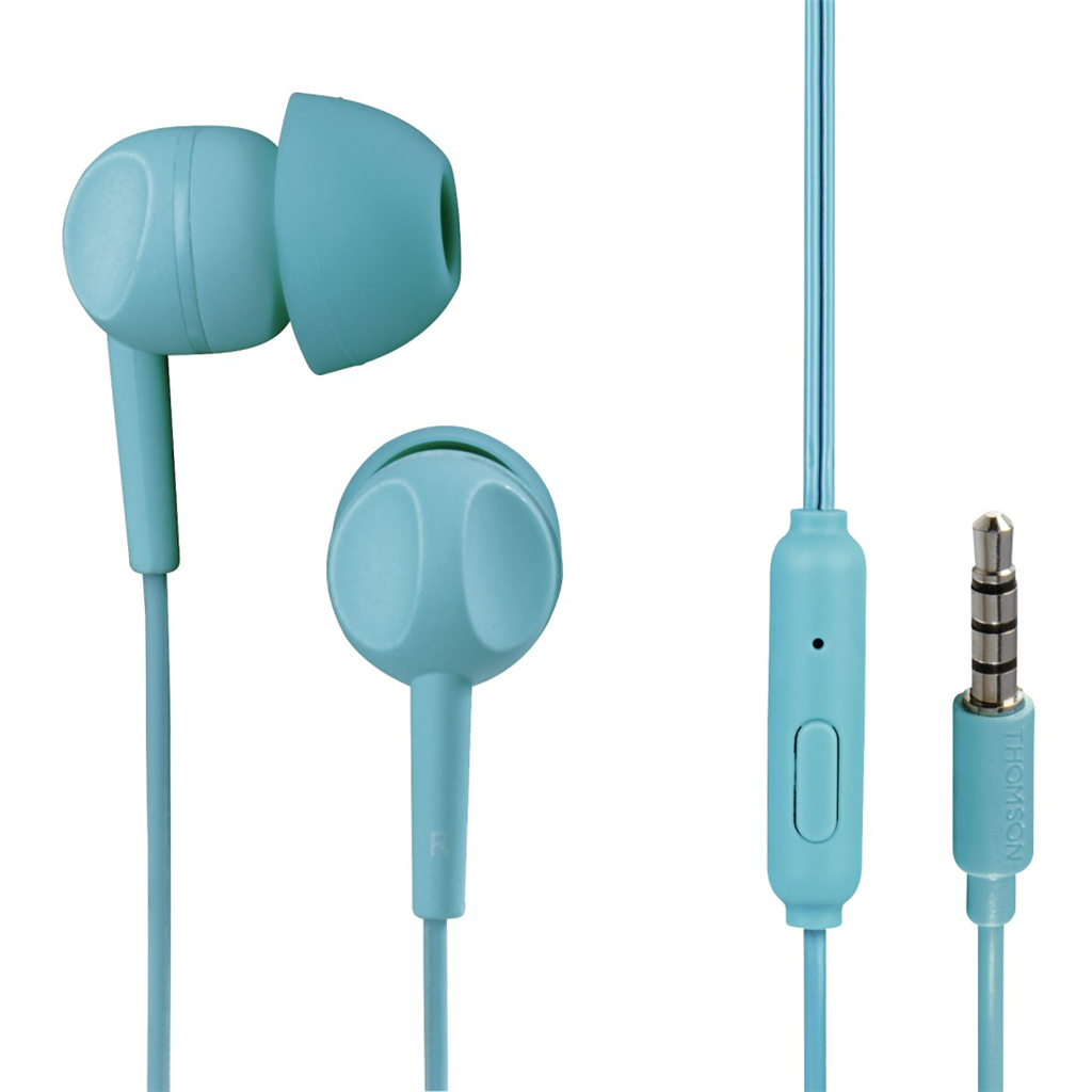 Thomson sluchátka s mikrofonem EAR3005, silikonové špunty, tyrkysová HAMA