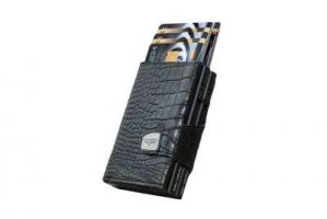 Twin Wallet Click & Slide - leath. Croco Black