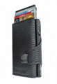 Wallet Click & Slide Coin Pocket - leather Black Lizzard