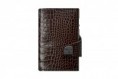 Wallet Click & Slide - leather Croco Brown