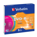 Médium Verbatim DVD-R 4,7GB 16x COLOR slim 5p/BAL